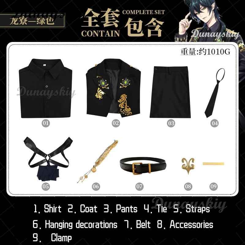 Game Twisted Anime 5th Cosplay Ace Jack Azul Kalim Vil Epel Idia Silver Lilia Floyd's 5th Anniversary Costume Halloween uniform