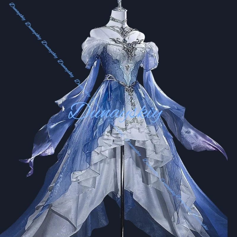 Love and Deepspace MC Cosplay Costume Wig Deepsea Waves Dress Heroines Uniform Carnival Outfit Headwear Halloween Party