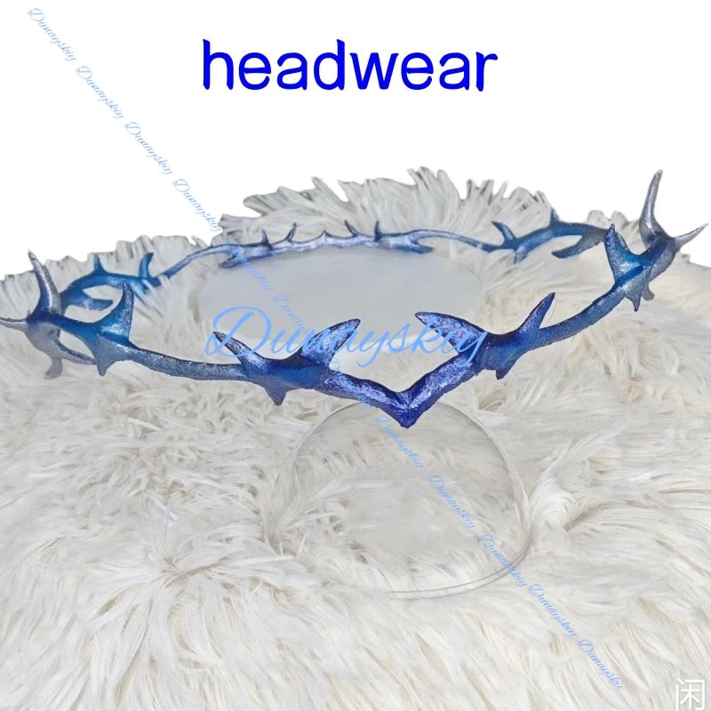 Wuthering Waves Cartethyia Cosplay Costume Wig Swimsuit Women Dress Headwear Ears Set Halloween Party Role Playing Outfit