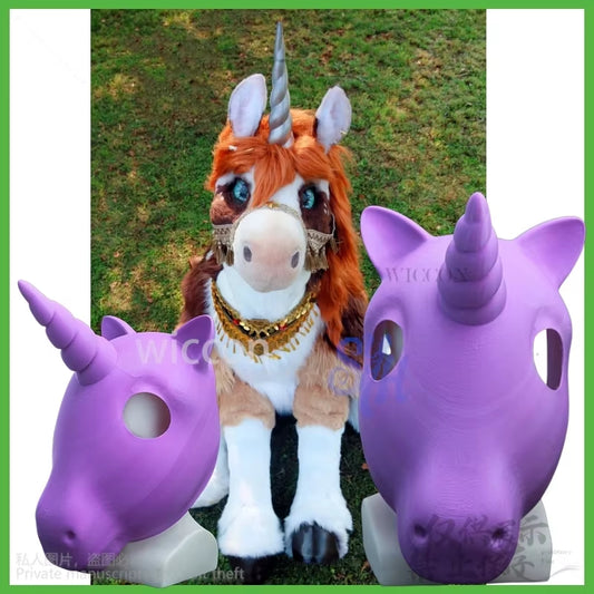 Unicorn  3D Polylactic Acid Head Base Skull