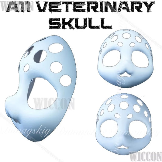 A11 Veterinary Skull White 3D Head Mask