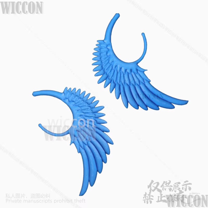 Blue Fashion Fairy  Ear Cosplay 3D Earrings Clip