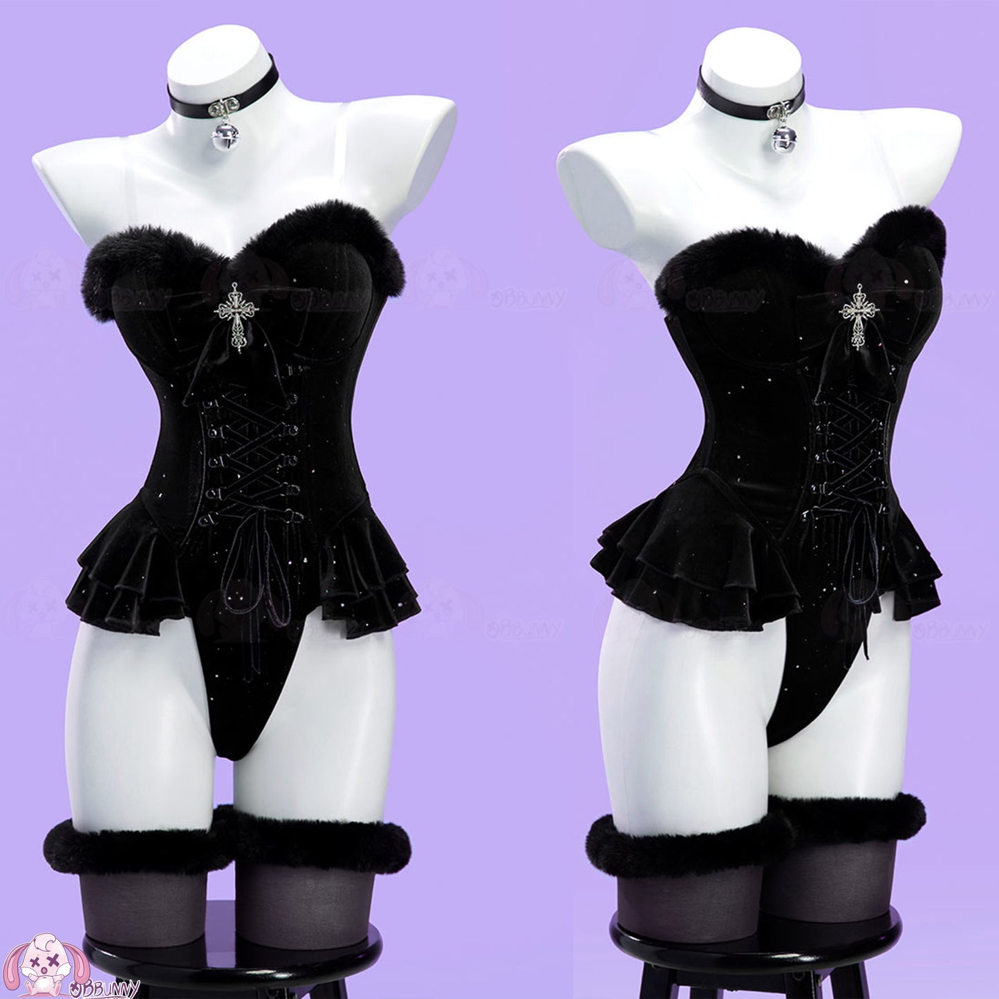 Original Witch Black Purple Plush Cape Outfit