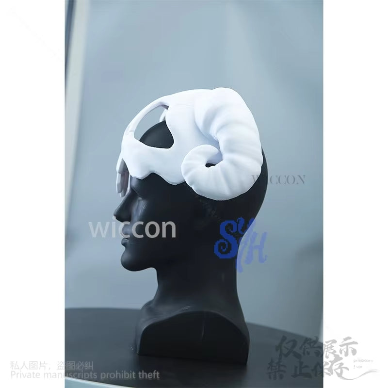 Neliel Cosplay 3D Sheep Horn Skull Half Face Mask