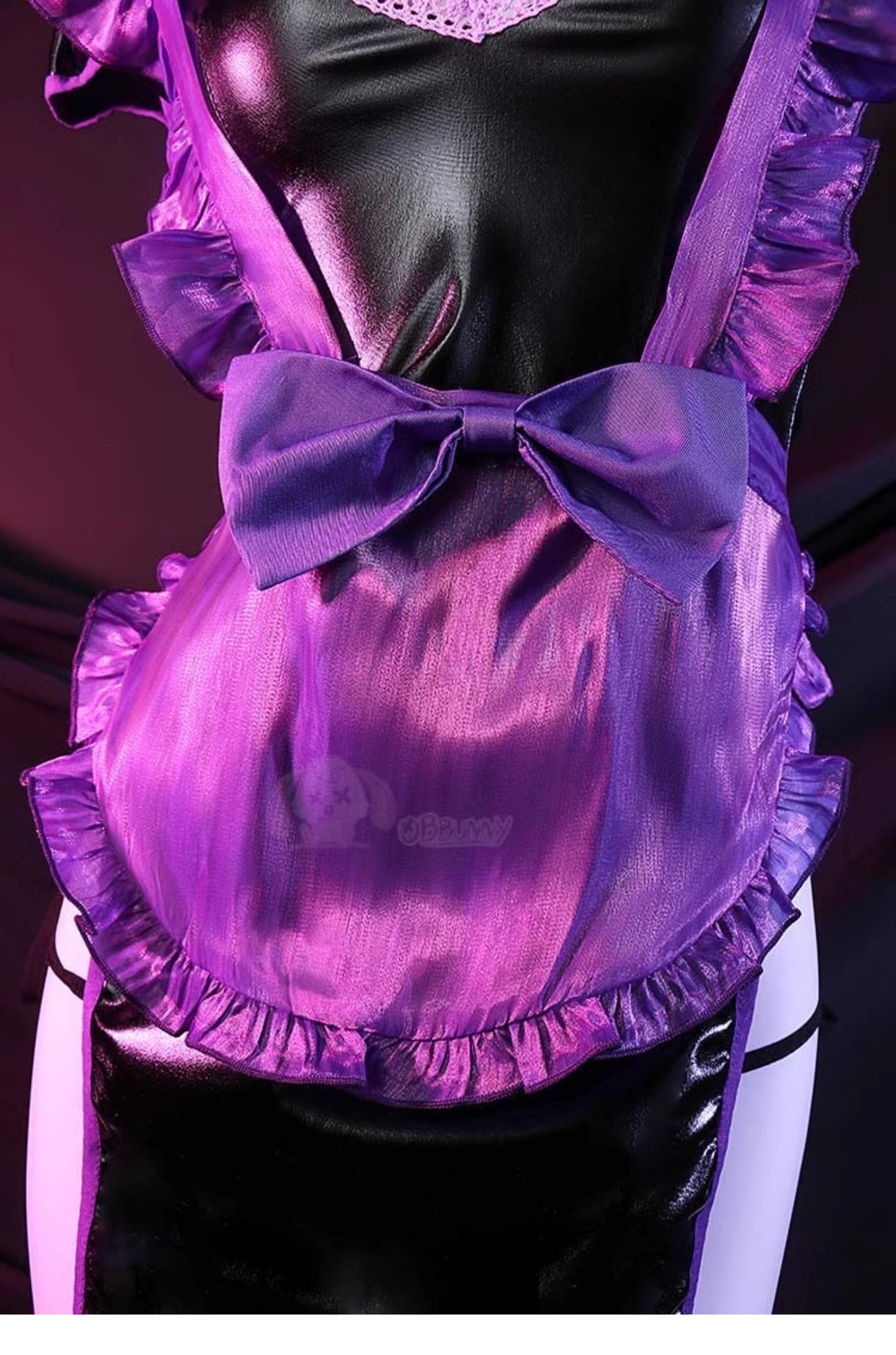 Purple Hollowed-out Hearts Maid Dress