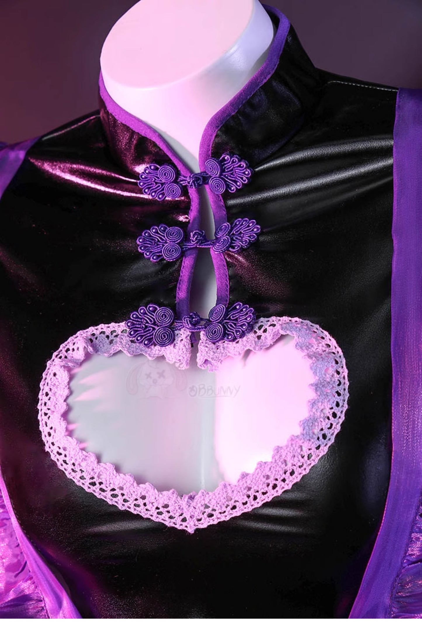 Purple Hollowed-out Hearts Maid Dress