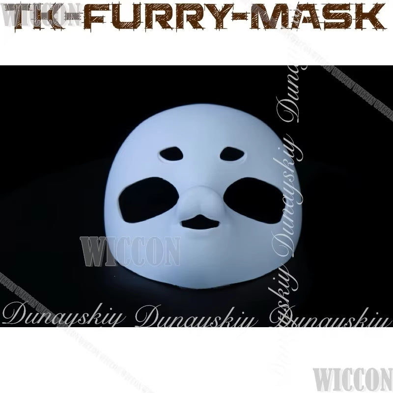 Cosplay White 3D Printed TK-furry-mask