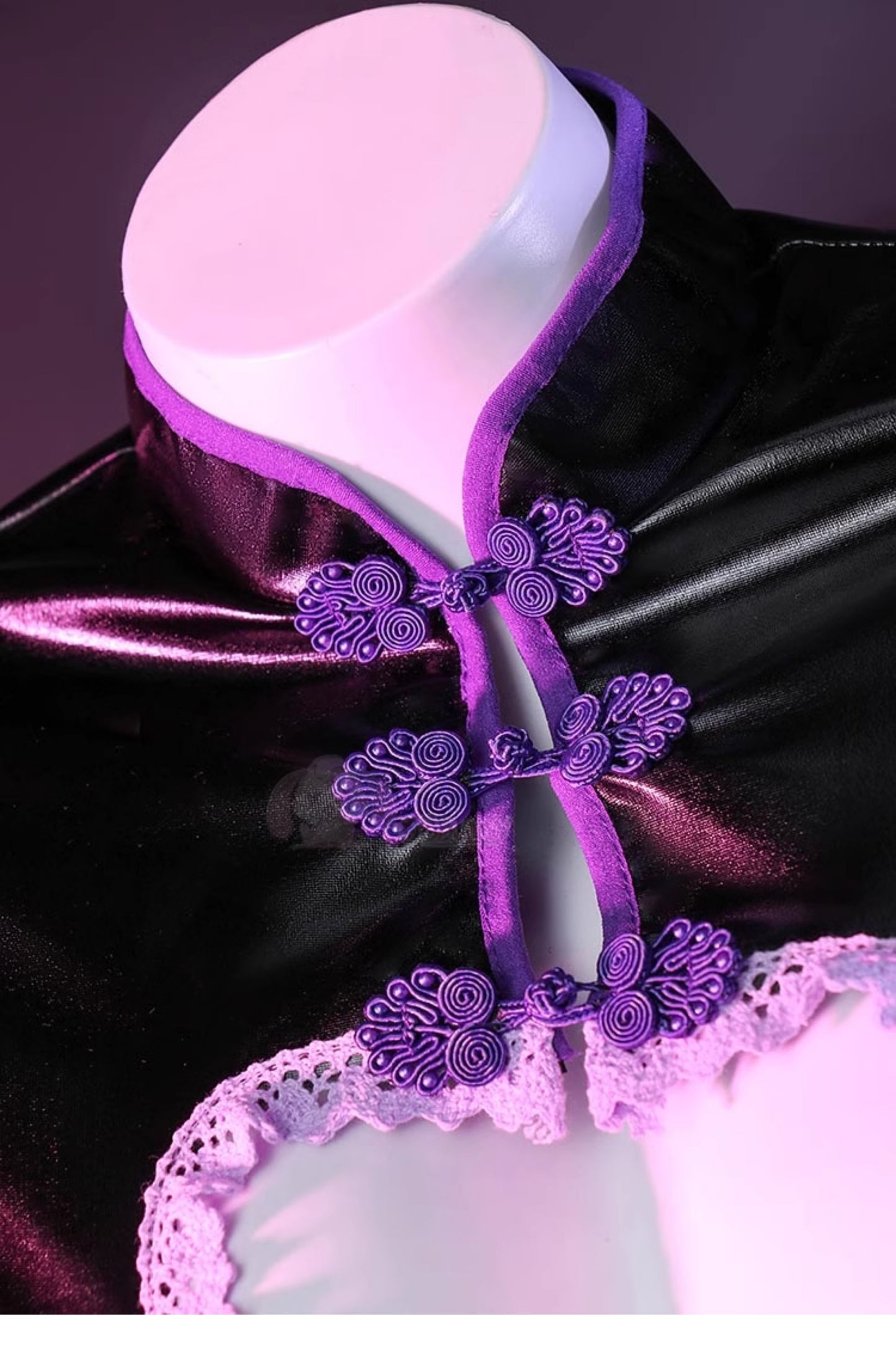Purple Hollowed-out Hearts Maid Dress