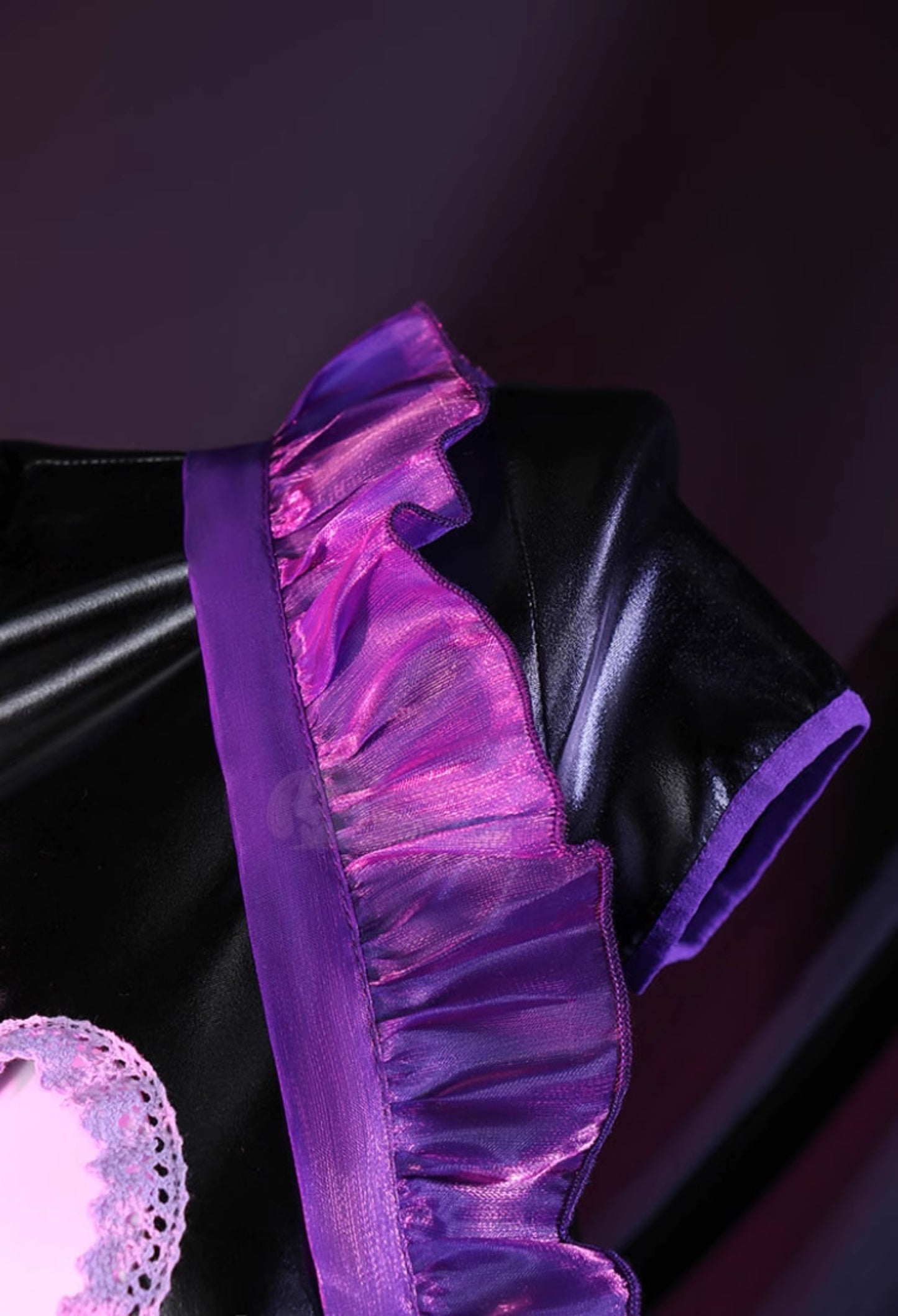 Purple Hollowed-out Hearts Maid Dress