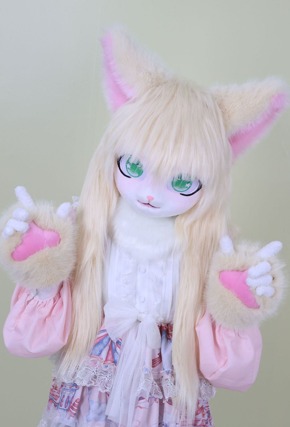 Furry Kigurumi Head Base Cosplay Cat Kig Cute Head Mask Headset Rabbit Doll Party Animal Costume Prop