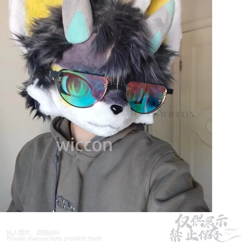 Animal Glasses Fursuit 3D Head Mask Base Prop