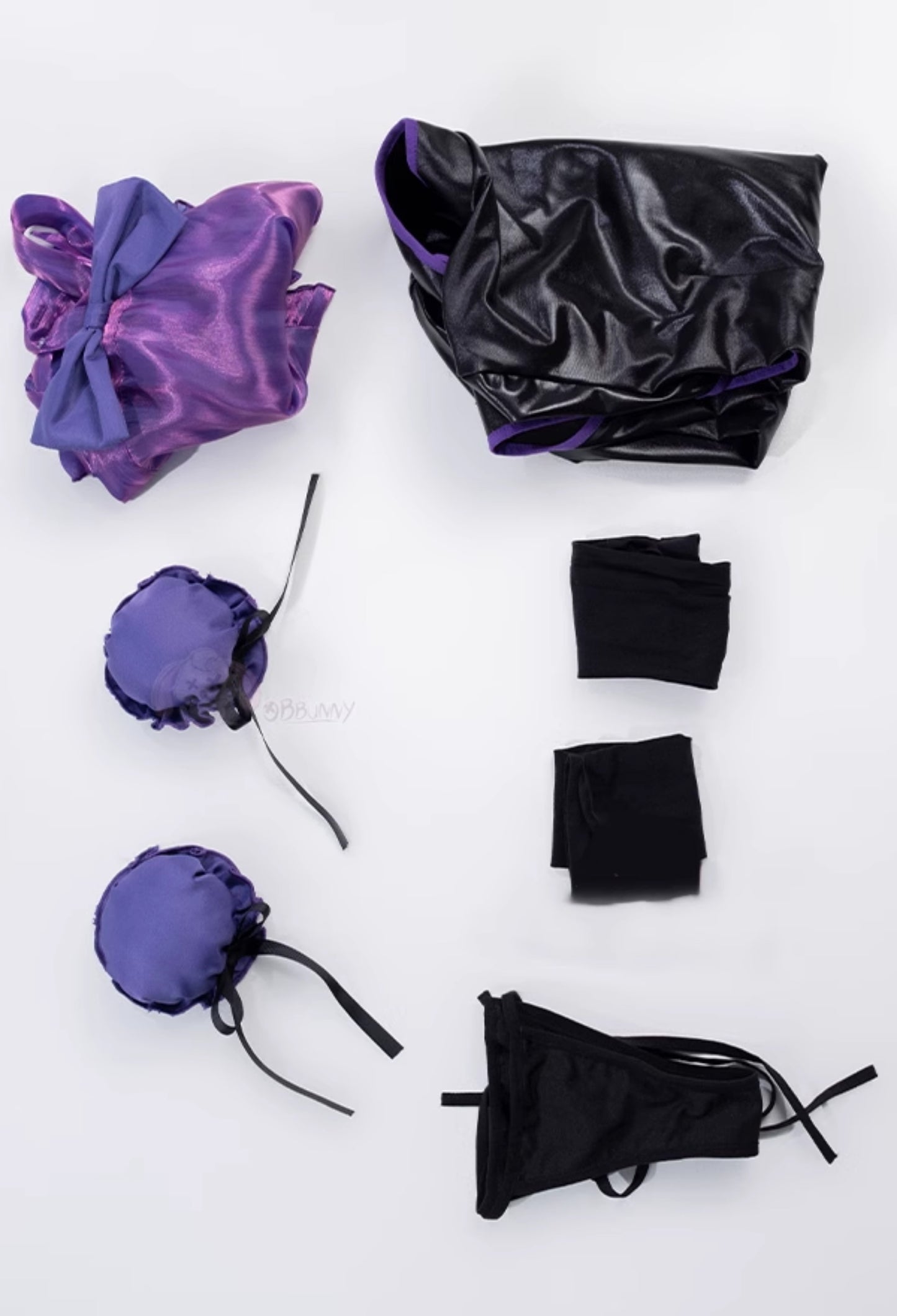 Purple Hollowed-out Hearts Maid Dress