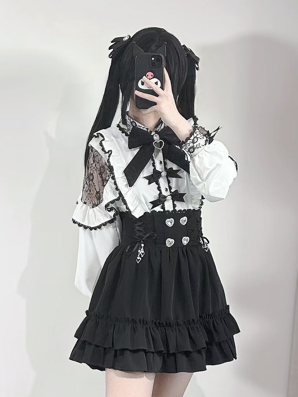 French Lace-trimmed Shirt Skirt