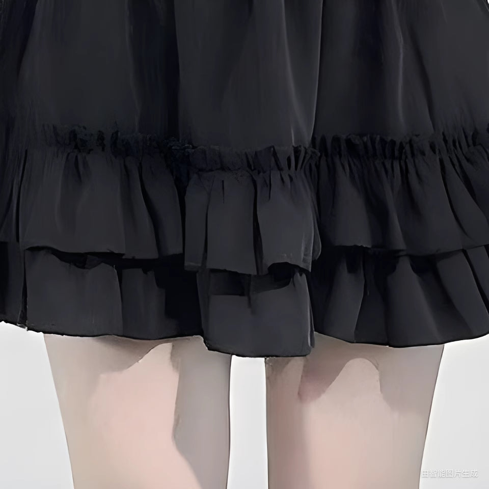 French Lace-trimmed Shirt Skirt