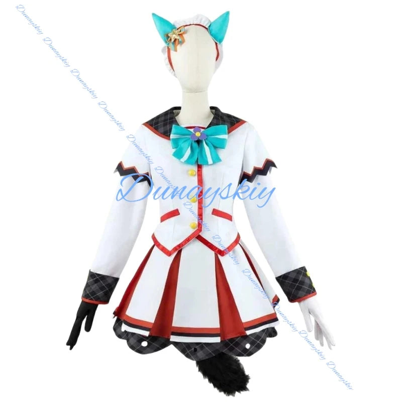 Game Umamusume: Pretty Derby Hokko Tarumae Cosplay Costume Wig Tail Shoes Combat Uniform Skirt Woman Kawaii Suit Customize