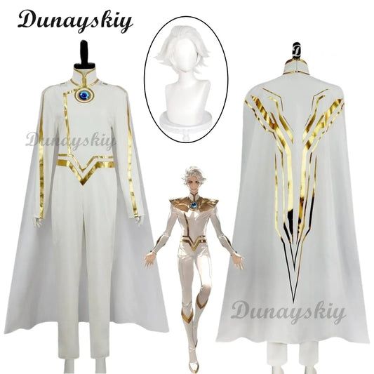 Anime To Be Hero X Nice Cosplay Costume Wig Jumpsuit PU Leather Cloak Lin Ling Halloween Party Men Uniform Full Set