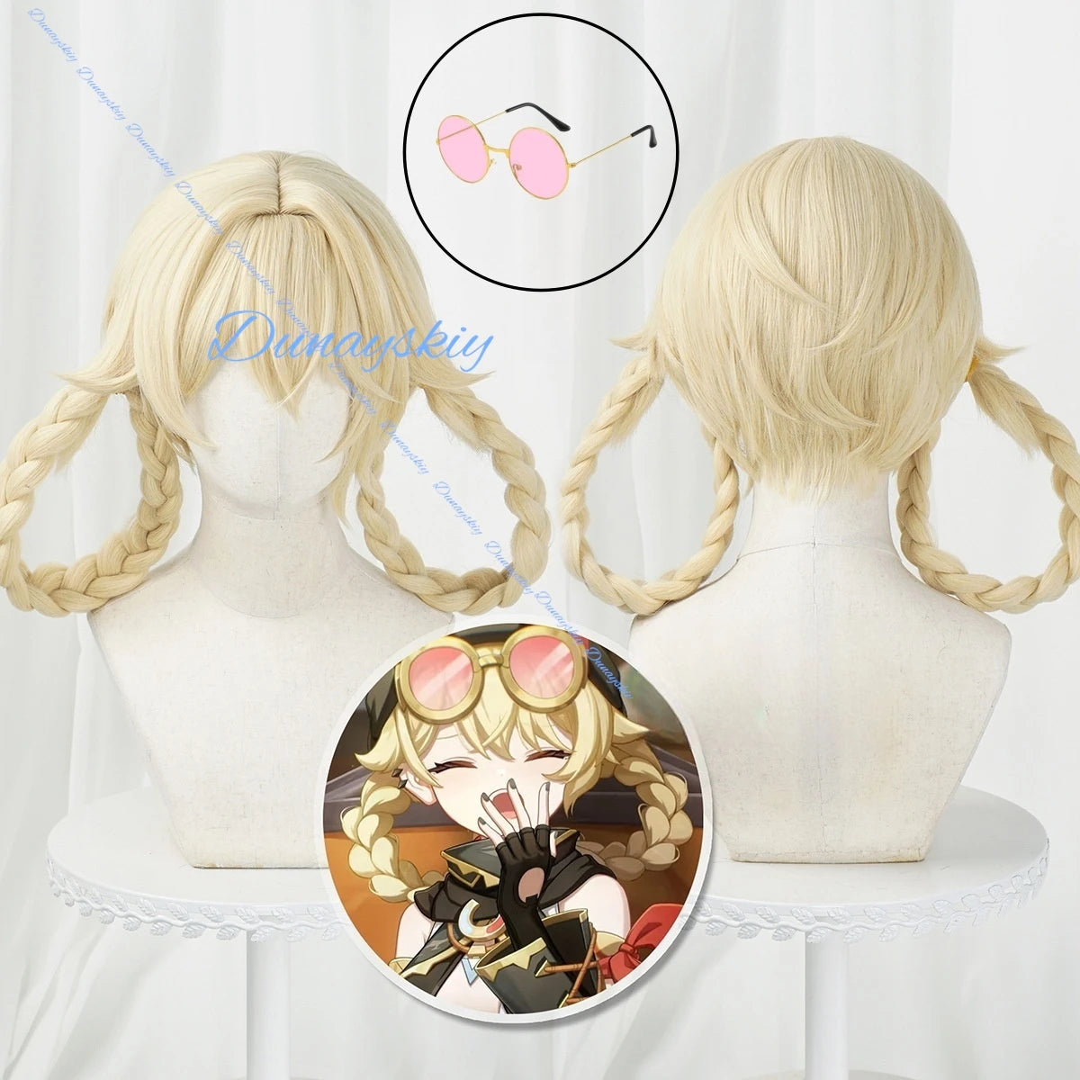 Genshin Impact Jahoda Cosplay Costume Set - Wig, Uniform, Cloak, Hat, Glasses & Headwear | Perfect Outfit & Props for Women/Girl