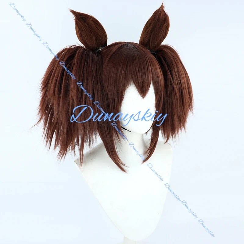 Uma Musume Pretty Derby Inari One Cosplay Wig with Ears and Tail Anime Game Character Halloween Carnival Party Costume Wigs