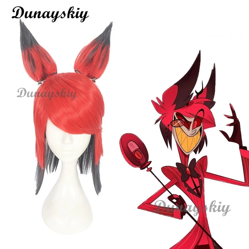 Hazbin Cosplay Hotel Uniform ALASTOR Cosplay Costume Adult Men Halloween Uniform Jacket Pants Costumes Red Suit Anime Cosplay