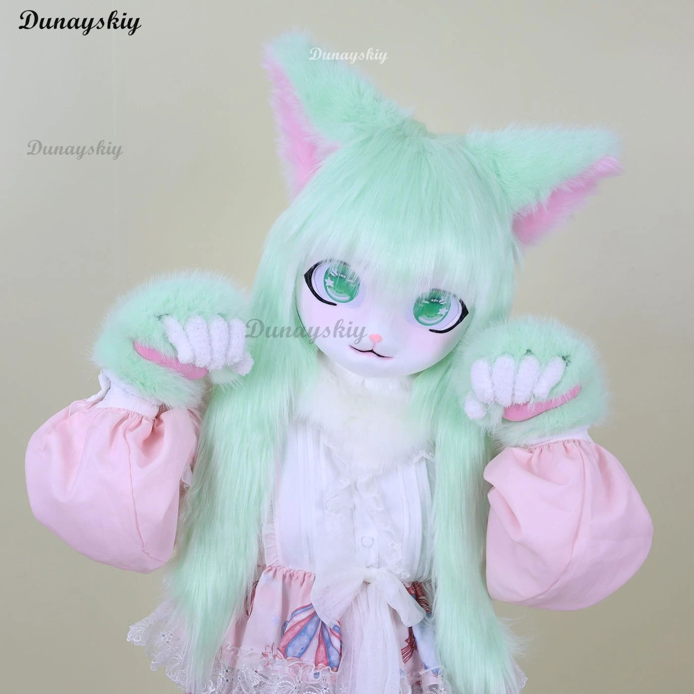 Furry Kigurumi Head Base Cosplay Costume Cat Kig Head Mask Headset Rabbit Doll Party Animal Costume Performance Prop