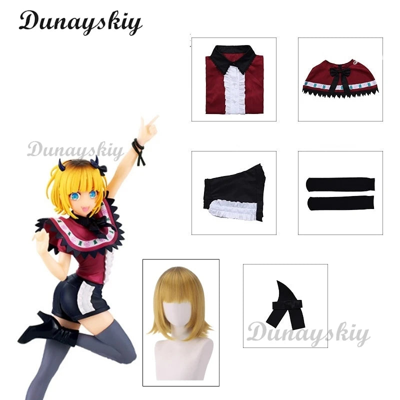 Hoshino Ruby/Arima Kana/Memu Cho Cosplay Costume Cape Style Anime Oshi No Ko B-Komachi Stage Dress Wig Halloween Party Women