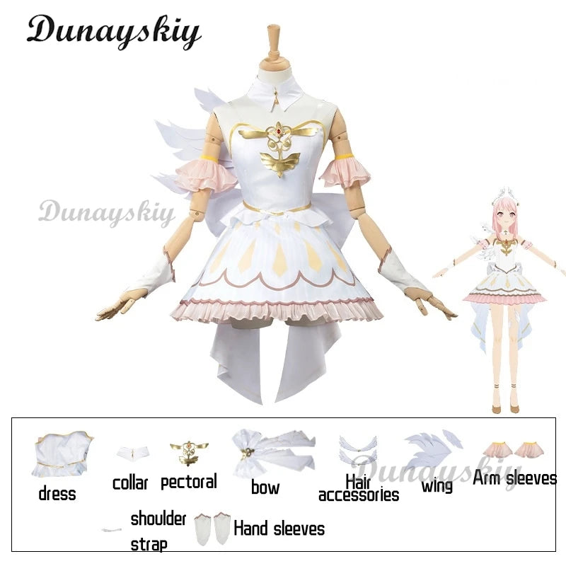 Akiyama Mizuki Cosplay Game Project Sekai New Idol Stage Anime Costume Flower Angel Lolita Dress Butterfly Wigs Girls Clothes