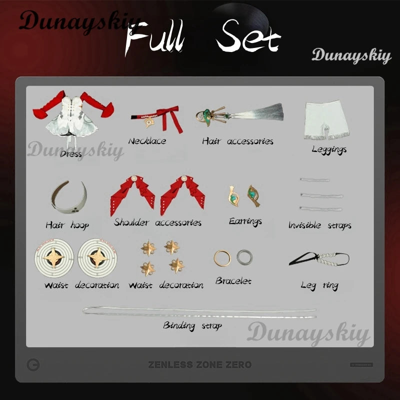 Astra Yao Cosplay Costume Wig Zenless Zone Zero Game Uniform 3D Gorgeous Waist Accessories Halloween Party for Women Men