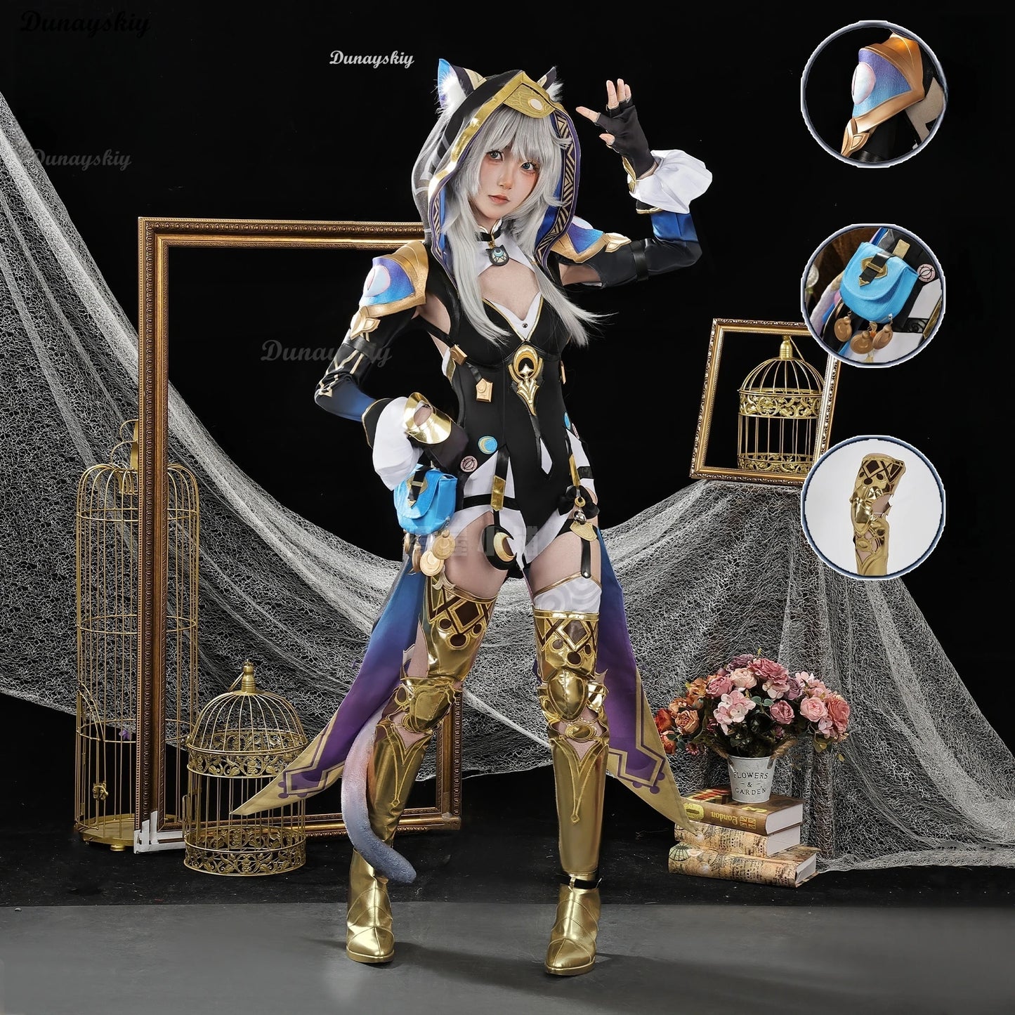 Honkai Star Rail Cipher Cosplay Costume Wig Uniform Cipher Cifera Bodysuit Hat Tail Amphoreus Halloween Party Women Girls Props