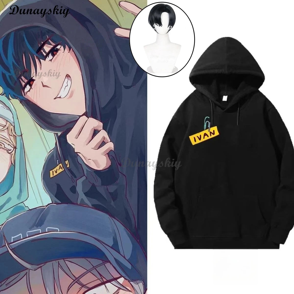 Alien Stage Ivan Till Cosplay Costume Set Suit Wig Hat Hoodie Idol Anime Clothes Dress Up Halloween Christmas Party