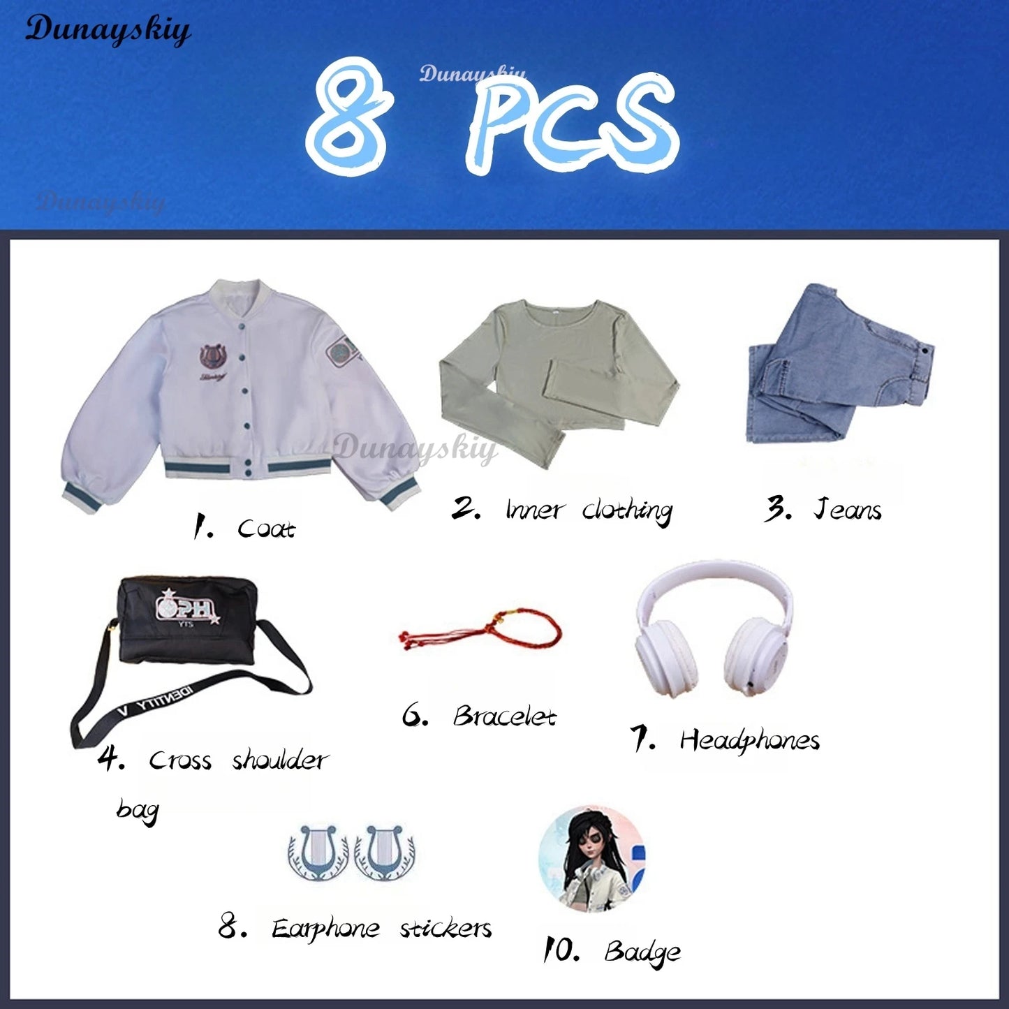 Game Identity V Antiquarian Qi Shiyi Cosplay Costume Wig Cute Party Suit Coat Shirt Pants Halloween Carnival Customized