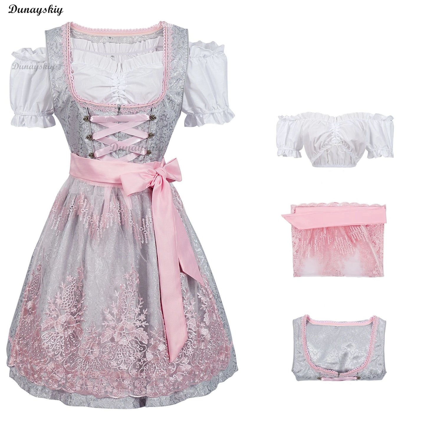 Bavaria Oktoberfest Costume Dirndl Dress Wench Maid Dress German Beer Girl Apron Outfit Maid Cosplay Halloween Party Dresses