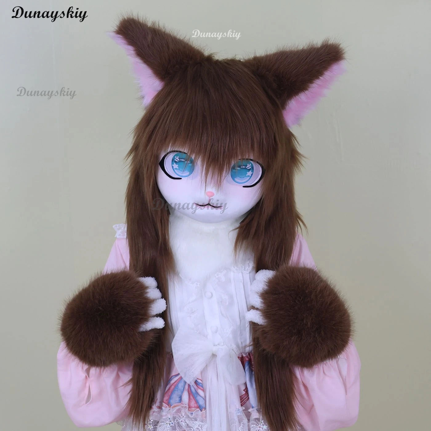 Furry Kigurumi Head Base Cosplay Costume Cat Kig Head Mask Headset Rabbit Doll Party Animal Costume Performance Prop