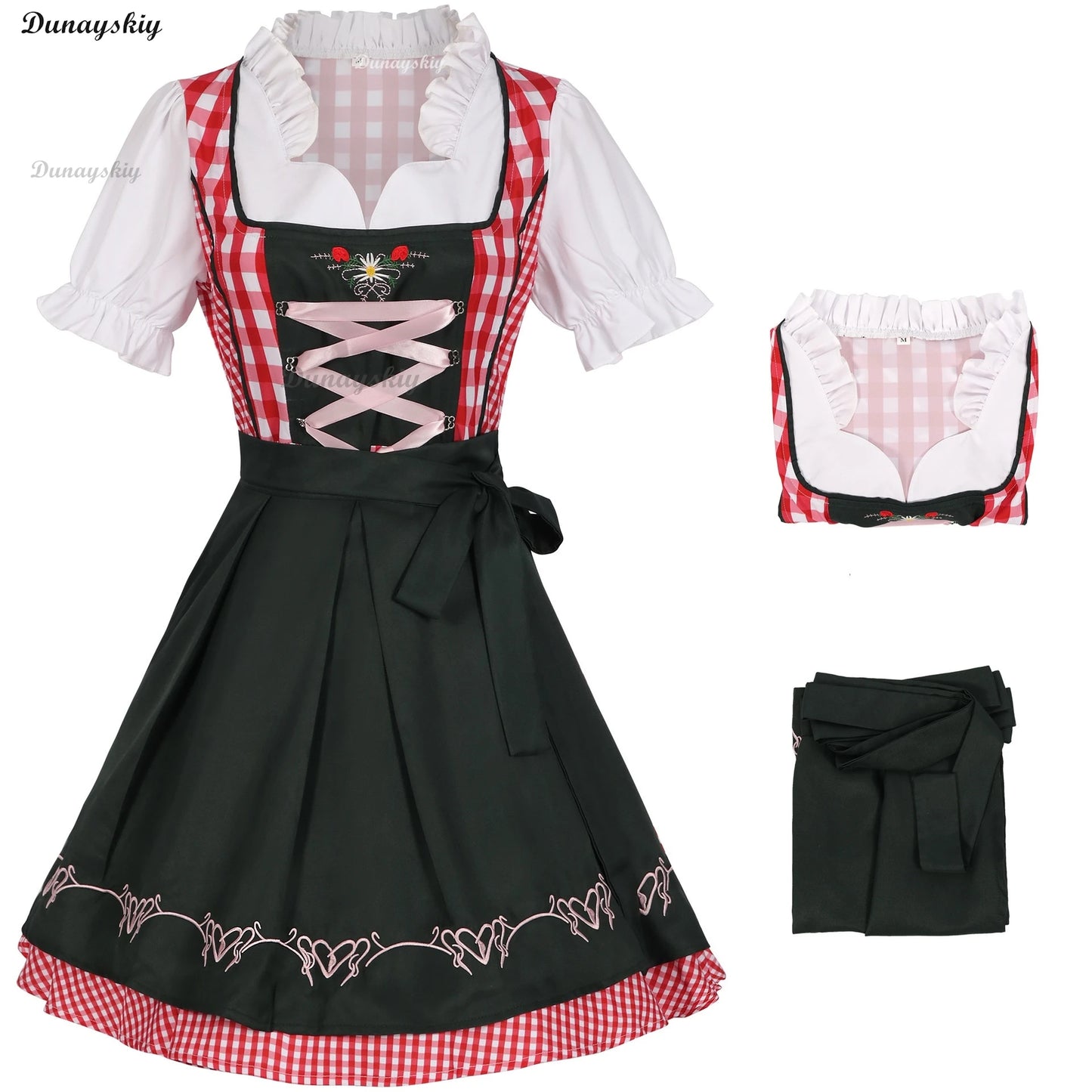 Bavaria Oktoberfest Costume Dirndl Dress Wench Maid Dress German Beer Girl Apron Outfit Maid Cosplay Halloween Party Dresses