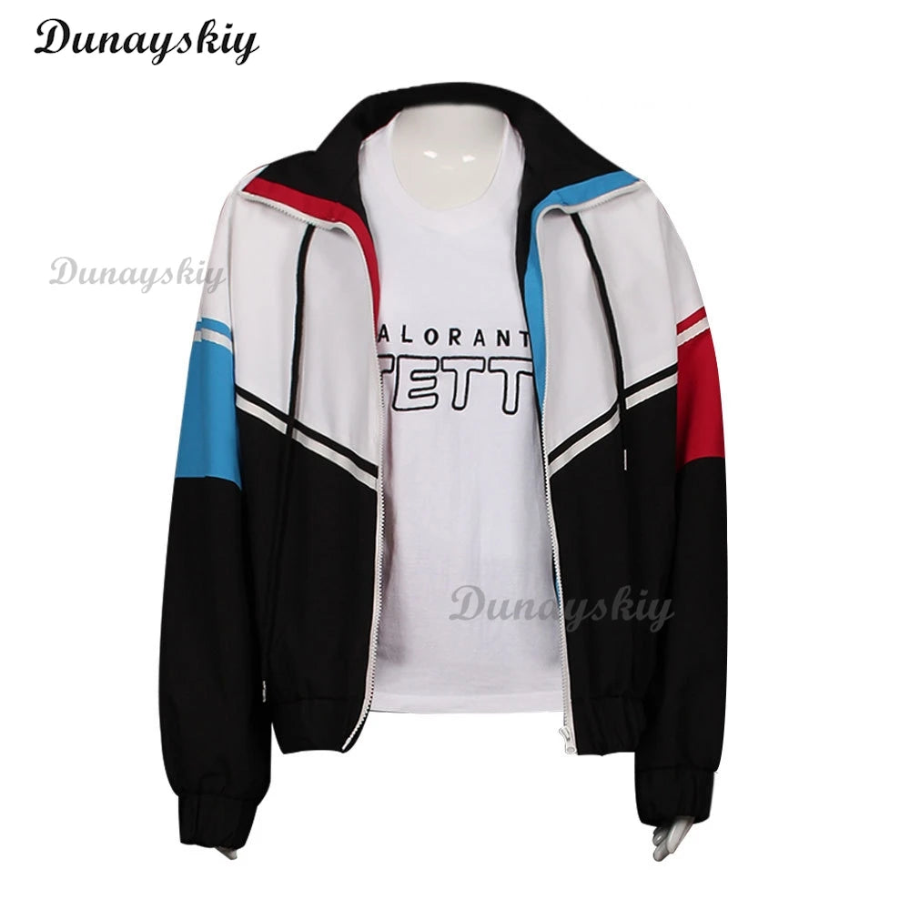 Game Valorant Jett Cosplay Costume wig White Jacket Coat T-shirt Outfits Adult Men women Halloween Carnival Suit