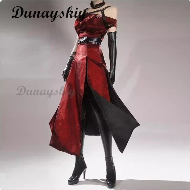 Love and Deepspace Heroines Cosplay Costume Wig Red Dress Enchanting Veil Uniform Sylus Relentless Conqueror Halloween Party