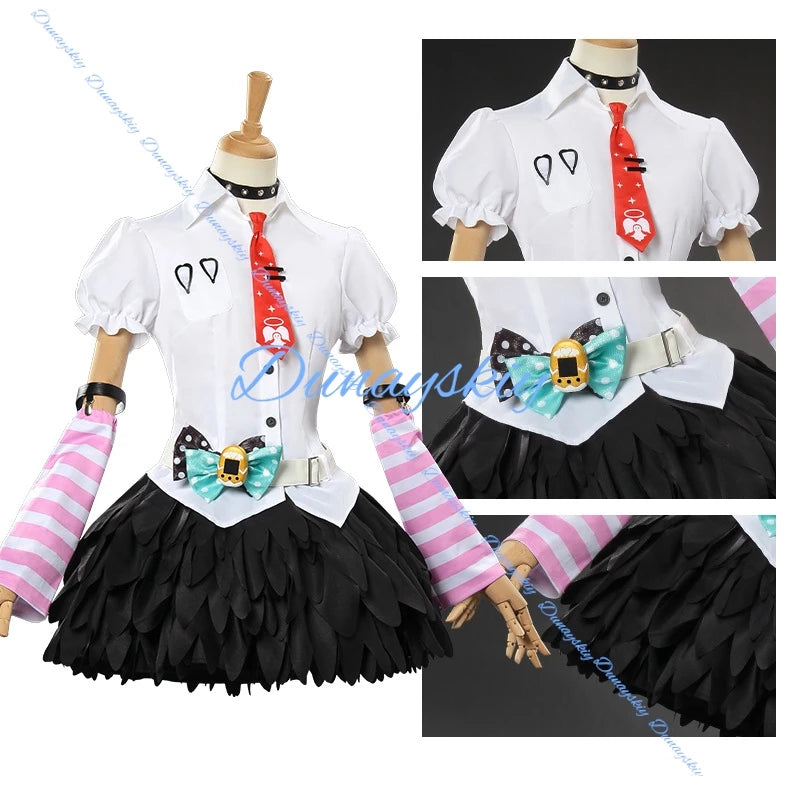 Zenless Zone Zero Chinatsu Remiel Cosplay Costume Wig Shirt Skirt Hairpins Ear Clips For Women Girls Angels of Delusion Carnival