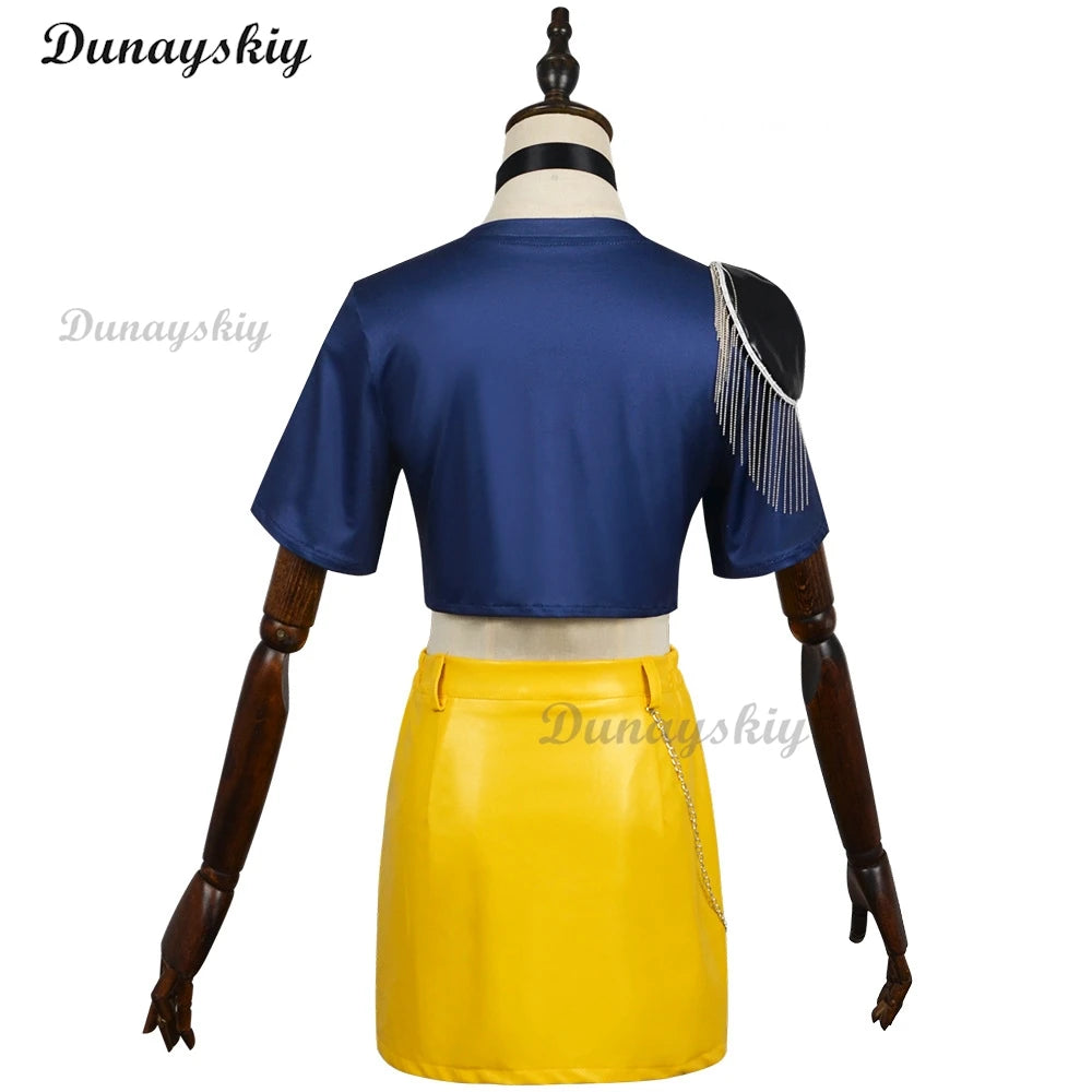 HUNTRIX K-Pop Mira Cosplay Costume Wig Demon Hunters Clothes Halloween Girls Group Idol Roleplay Outfit Women Customized