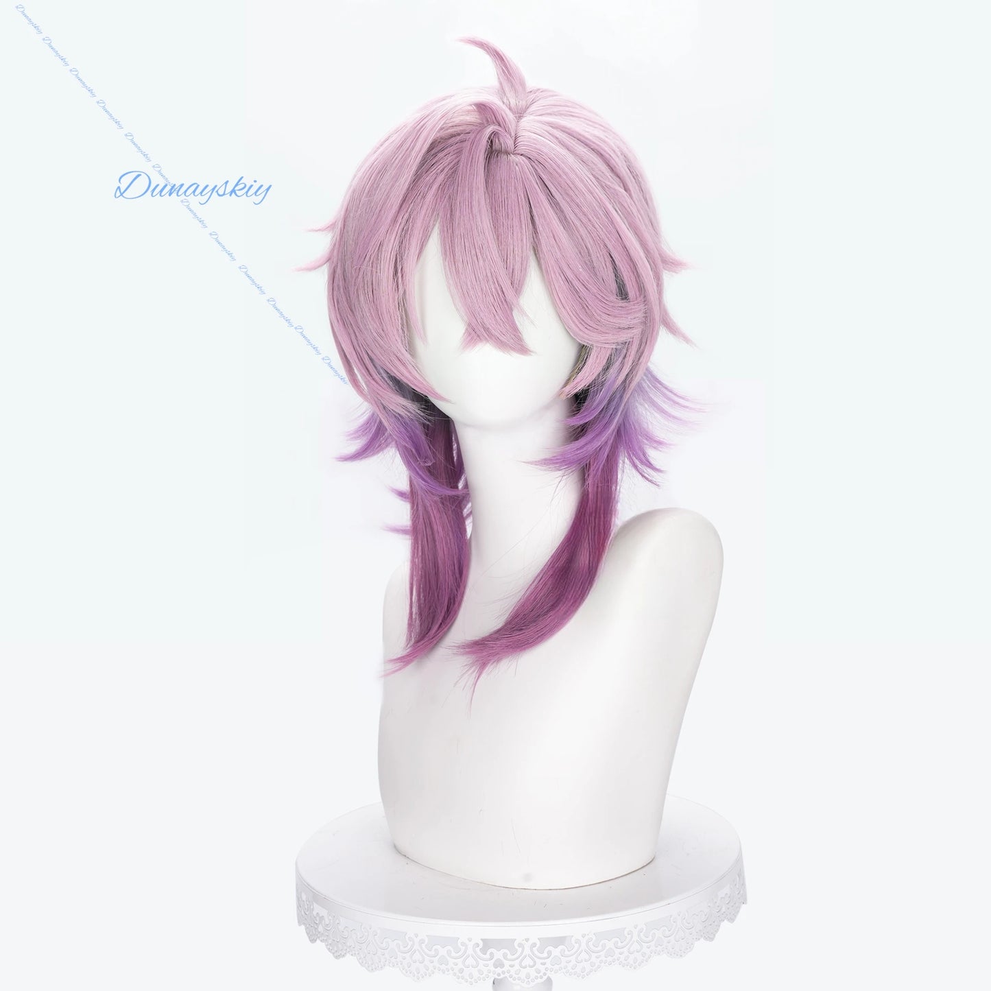 Genshin Impact Durin Cosplay Wig Purple Pink 2 Style Wigs Heat Resistant Fiber Hair Halloween Party for Women Men Carnival Props