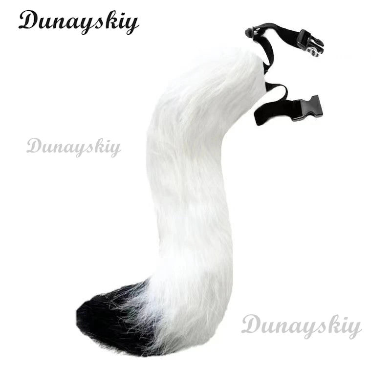 Fluffy Fur Fox Ear Headpiece Tail Cat Claw Glove Headband Necklace Cute Fox Japanese Anime Cosplay Costume Accessory Halloween