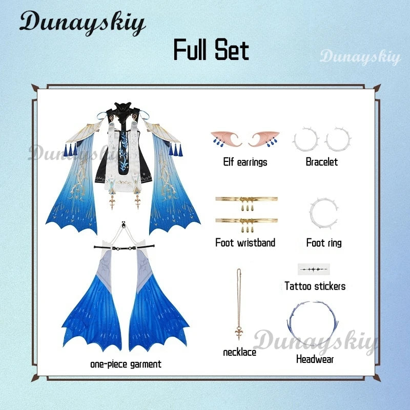 Game Wuthering Waves WuWa Cartethyia Cosplay Costume Wig Headwear Dress Carnival Halloween Party Role Play Wig Shoes Suits Prop