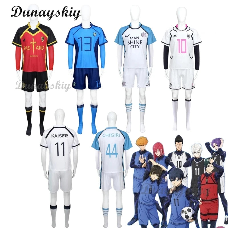 Japan Anime Blue Itoshi Sae Cosplay Costumes Shidou Ryuusei Sports Jersey Oliver Aiku Soccer Lock Jersey Football White Suit