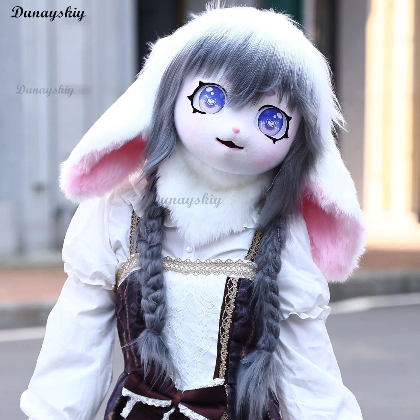 Cute Fursuit Kigurumi Headset Kig Mask Furry Cosplay Costume Rabbit Doll Costume Paws Animal Head Base Furry Costume Accessories