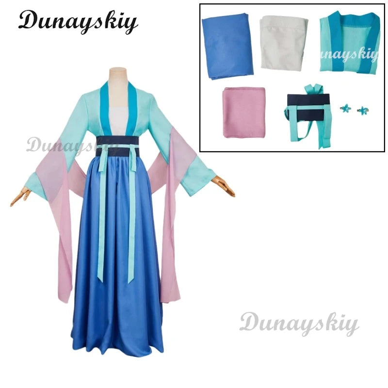 Maomao Jinshi Cosplay Costume Wig Kimono The Apothecary Anime Diaries Roleplay Clothing Outfits Halloween Carnival Party Dress