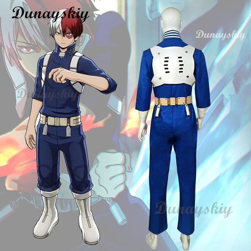 Todoroki Shoto Anime Cosplay Costume Jumpsuits Straps Prop Belt Wig Halloween Party Play Clothing for Woman Man