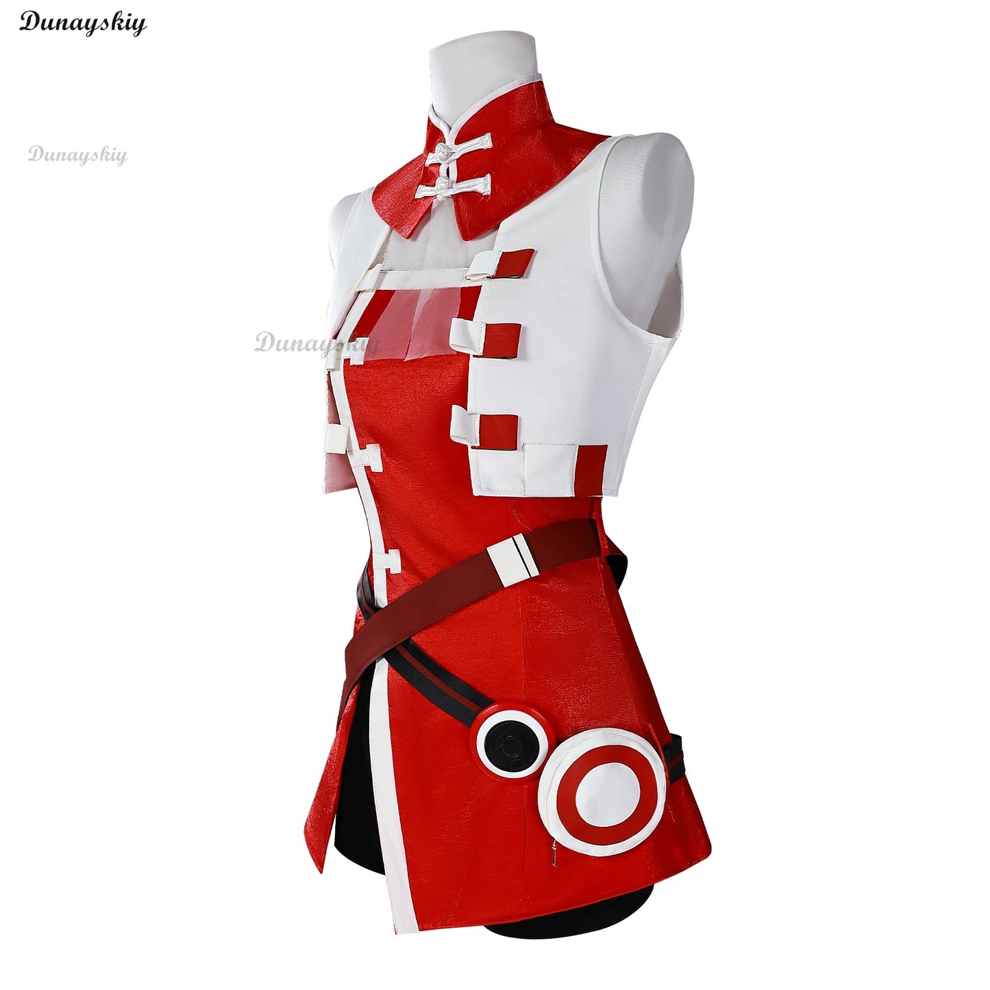 Yuezheng Ling V3 Cosplay Costume Wig For Halloween Christmas Festival Girl Singer Yuezheng Ling Role Play Red Dress