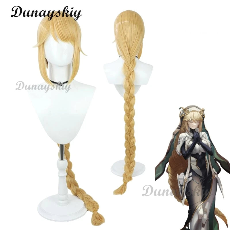 Game Nikke Rapunzel Cosplay Wig Goddess of Victory Long Golden Braided Synthetic Hair Heat Resistant Halloween Party Wigs