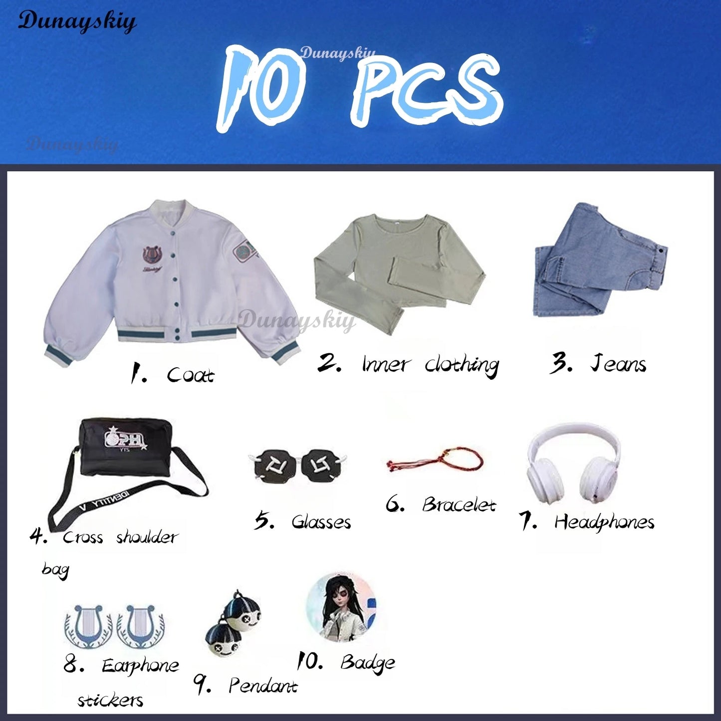 Game Identity V Antiquarian Qi Shiyi Cosplay Costume Wig Cute Party Suit Coat Shirt Pants Halloween Carnival Customized