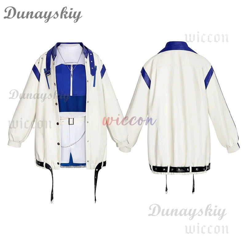 Azusawa Kohane Cosplay Costume Project Sekai Cosplay Fancy Party Suit Coat Shirt Pants Necklace Wig for Halloween Carnival Suit