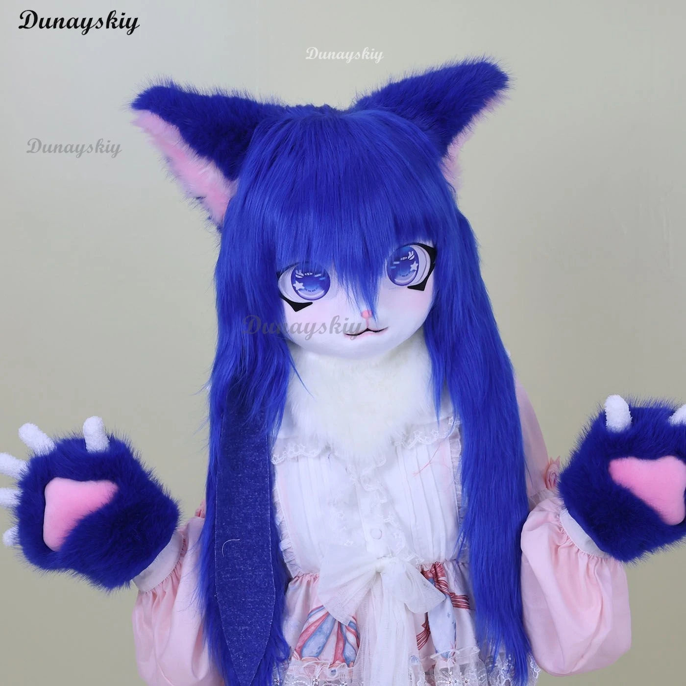 Furry Kigurumi Head Base Cosplay Costume Cat Kig Head Mask Headset Rabbit Doll Party Animal Costume Performance Prop