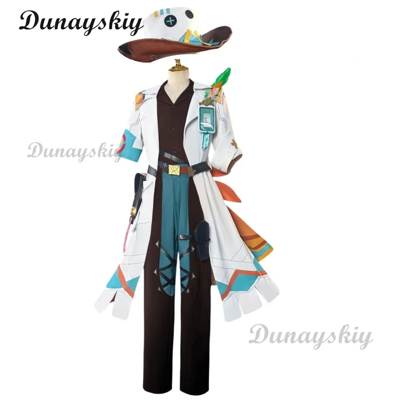 Genshin Impact Ifa Cosplay Costume Wig Uniform Hat Tlalocan Flower-Feather Clan Natlan Halloween Party for Women Men Carnival